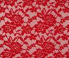 Red Bi-Stretch Lace Fabric Floral Pattern