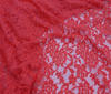 Salmon-red Bi-Stretch Lace Fabric Floral Pattern
