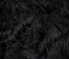 black LONG HAIR TEDDY BEAR FUR FABRIC