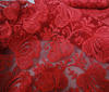 red (leaves) DESIGNER LACE FABRIC 2x Scallop