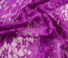 Purple Bi-Stretch Spandex Lace Fabric Flower Design