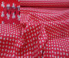 Red ~ White Patchwork Cotton Fabric Trefoil