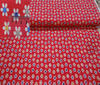 Red Patchwork Flowers Cotton Fabric
