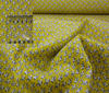 mustard yellow Original Patchwork Flowers Cotton Fabric