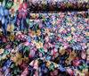 Schwarz~Bunt Original Patchwork Stoff Blumen Baumwoll-Druck