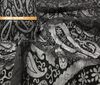 schwarz Flock Ausbrenner Stoff Paisley Samt-Look Meterware