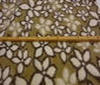 ecru ~ beige ~ brown Fulled Loden Fabric Wool Flower Design