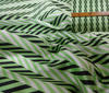 Green ~ Black ~ White Fine Dog?s-Tooth Check Silk fabric