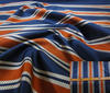 Blue ~ Orange ~ Beige High Quality Striped Silk fabric
