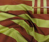 Red-Brown ~ Green High Quality Silk Block Stripes fabric