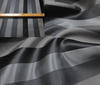 black ~ gray High Quality Italian Silk Block Stripes fabric