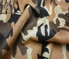 brown ~ black ~ beige 100% Linen Camouflage Fabric
