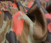 brown ~ beige ~ red 100% Linen Camouflage Fabric