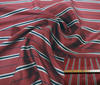 Bordeaux ~ Dark Blue ~ Beige High Quality Striped Silk fabric