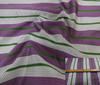 Purple ~ Offwhite ~ Green High Quality Striped Silk fabric