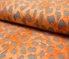 Orange~grau Tie-Dye Look Stretch Doppel Singlejersey Stoff