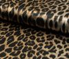 Schwarz~Beige Satindruck Leopard Animal Print Satin Stoff Stoffe